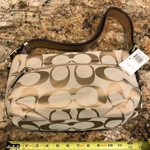 NWT Coach gold and tan hobo. Perfect condition